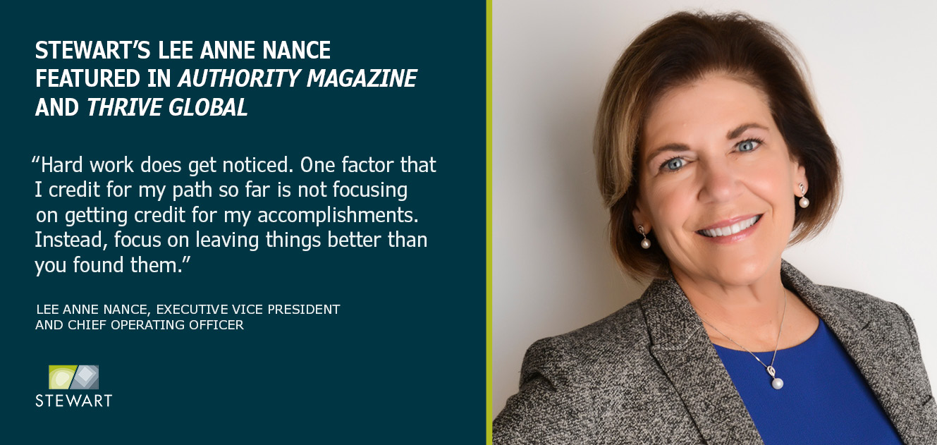 Stewart's Lee Anne Nance Featured in Authority Magazine and Thrive Global